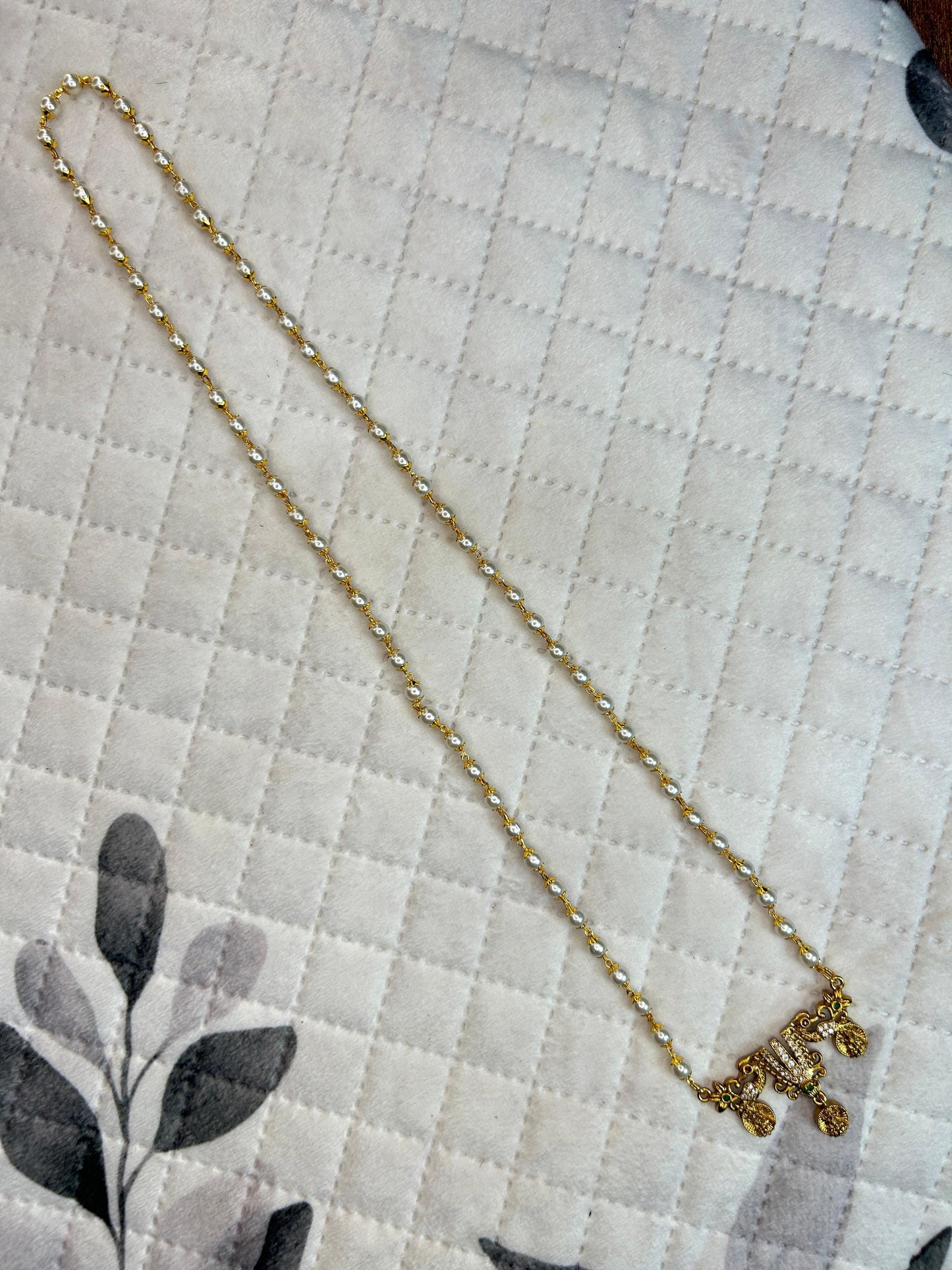 Delicate Pearl beaded Traditional pendant