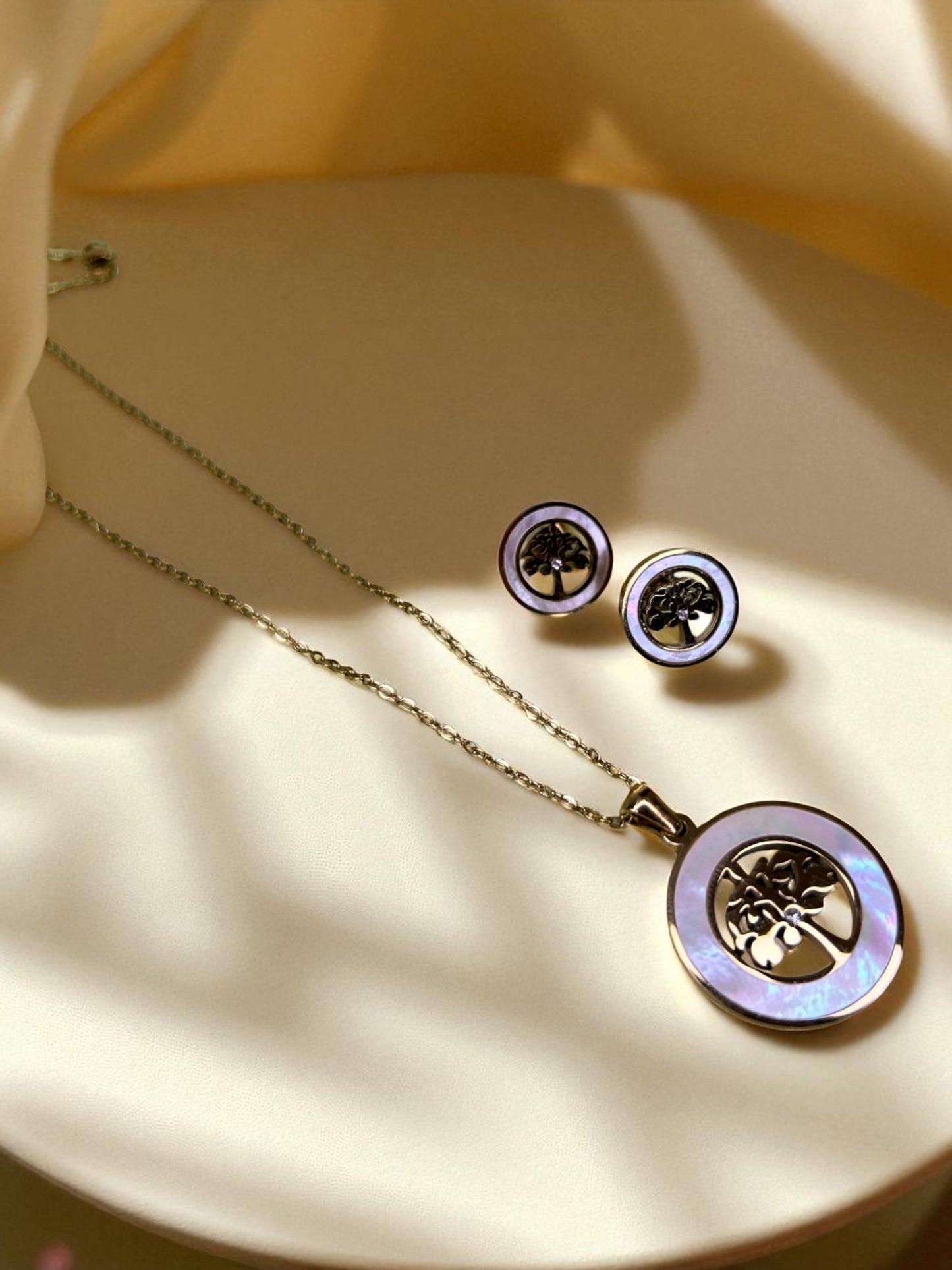 Stainless Steel Gold Plated Tree of Life Pendant