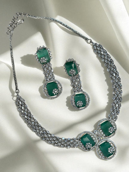 Doublet Stone Set Embellished with American Diamonds