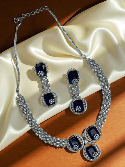 Doublet Stone Set Embellished with American Diamonds