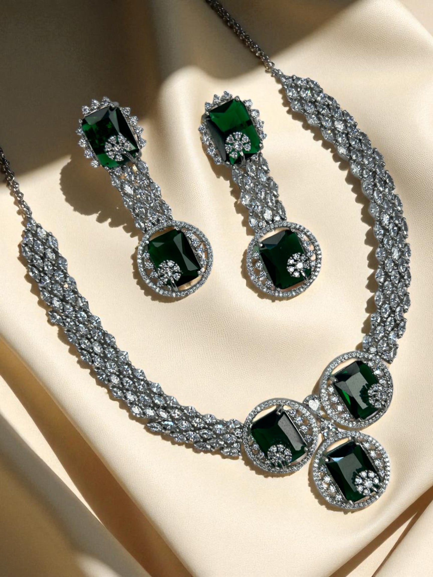 Doublet Stone Set Embellished with American Diamonds