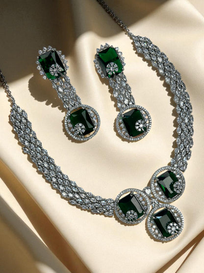 Doublet Stone Set Embellished with American Diamonds