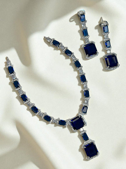 Cubic Zirconia Studded AD Jewellery Necklace Set